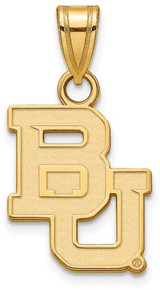 Image of 14K Yellow Gold Baylor University Small Pendant by LogoArt (4Y002BU)