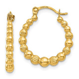 Image of 18mm 14K Yellow Gold Beaded Hoop Earrings