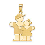 Image of 14K Yellow Gold Big Boy & Little Girl Pendant