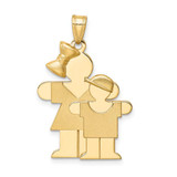Image of 14K Yellow Gold Big Girl & Little Boy Pendant