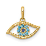 Image of 14K Yellow Gold Blue CZ Eye Pendant