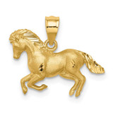 Image of 14k Yellow Gold Brushed & Shiny-cut Horst Pendant