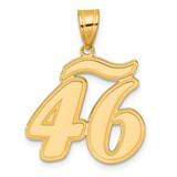 Image of 14K Yellow Gold Brushed Border Script Number 46 Pendant