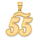Image of 14K Yellow Gold Brushed Border Script Number 55 Pendant