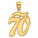 Image of 14K Yellow Gold Brushed Border Script Number 70 Pendant