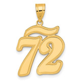 Image of 14K Yellow Gold Brushed Border Script Number 72 Pendant