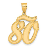 Image of 14K Yellow Gold Brushed Border Script Number 80 Pendant