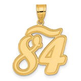 Image of 14K Yellow Gold Brushed Border Script Number 84 Pendant