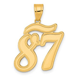 Image of 14K Yellow Gold Brushed Border Script Number 87 Pendant