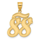 Image of 14K Yellow Gold Brushed Border Script Number 88 Pendant
