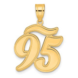 Image of 14K Yellow Gold Brushed Border Script Number 95 Pendant