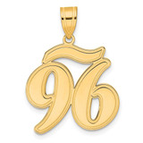 Image of 14K Yellow Gold Brushed Border Script Number 96 Pendant