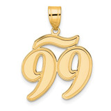 Image of 14K Yellow Gold Brushed Border Script Number 99 Pendant