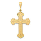 Image of 14K Yellow Gold Budded Cross Pendant C1474