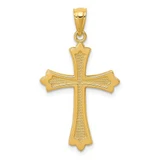 Image of 14K Yellow Gold Budded Cross Pendant C3617