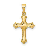 Image of 14K Yellow Gold Budded Cross Pendant XR202