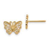 Image of 7mm 14K Yellow Gold Butterfly Post Earrings