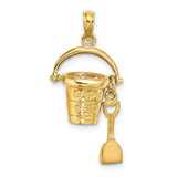 Image of 14K Yellow Gold Cape Cod Bucket w/ Shovel Pendant