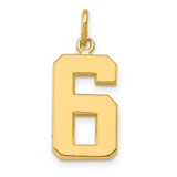 Image of 14K Yellow Gold Casted Medium Polished Number 6 Pendant