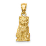 Image of 14K Yellow Gold Cat Pendant