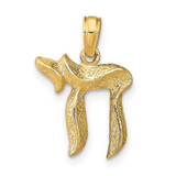 Image of 14K Yellow Gold Chai Pendant C4455