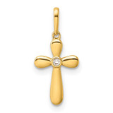 Image of 14K Yellow Gold Childrens CZ Cross Pendant