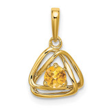 Image of 14K Yellow Gold Citrine Triangle Pendant