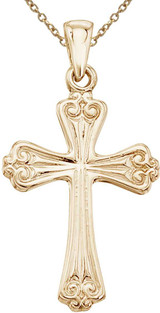 Image of 14K Yellow Gold Cross Pendant (Chain NOT included)