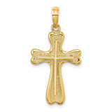 Image of 14K Yellow Gold Cross w/ Heart Shaped Ends Pendant