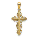 Image of 14K Yellow Gold Cross w/ Lace Trim Pendant