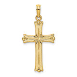 Image of 14K Yellow Gold Cross w/ Starburst Center Pendant