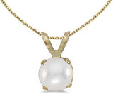 Image of 14k Yellow Gold Cultured Freshwater Pearl Pendant (Chain NOT included)