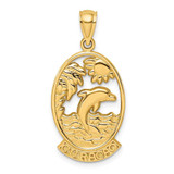 Image of 14K Yellow Gold Curacao w/ Dolphin & Sunset Pendant