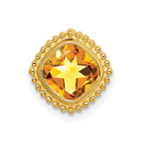 Image of 14K Yellow Gold Cushion Citrine Chain Slide Pendant