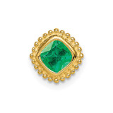 Image of 14K Yellow Gold Cushion Emerald Chain Slide Pendant