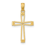 Image of 14k Yellow Gold Cut-out Cross Pendant K8429