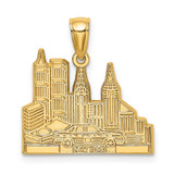 Image of 14K Yellow Gold Cut-Out New York Skyline with Taxi Pendant