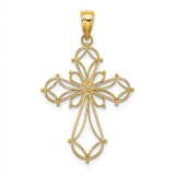 Image of 14K Yellow Gold Cut-Out Shapes Fancy Cross Pendant