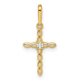 Image of 14K Yellow Gold CZ Cross Pendant XR1988