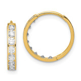 Image of 14K Yellow Gold CZ Hinged Hoop Earrings YE1842
