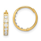 Image of 14K Yellow Gold CZ Hinged Hoop Earrings YE1845