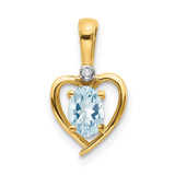 Image of 14K Yellow Gold Diamond & Aquamarine Pendant XBS492