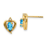 Image of 17mm 14K Yellow Gold Diamond & Blue Topaz Earrings XBS506