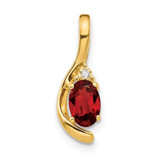 Image of 14K Yellow Gold Diamond & Garnet Pendant XBS408