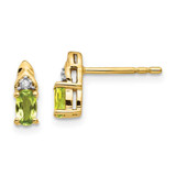 Image of 9mm 14K Yellow Gold Diamond & Peridot Earrings XBS286