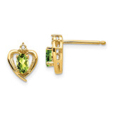Image of 17mm 14K Yellow Gold Diamond & Peridot Earrings XBS502