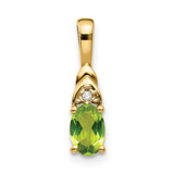 Image of 14K Yellow Gold Diamond & Peridot Pendant XBS291