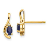 Image of 14mm 14K Yellow Gold Diamond & Sapphire Earrings XBS431