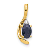 Image of 14K Yellow Gold Diamond & Sapphire Pendant XBS436