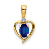 Image of 14K Yellow Gold Diamond & Sapphire Pendant XBS508
